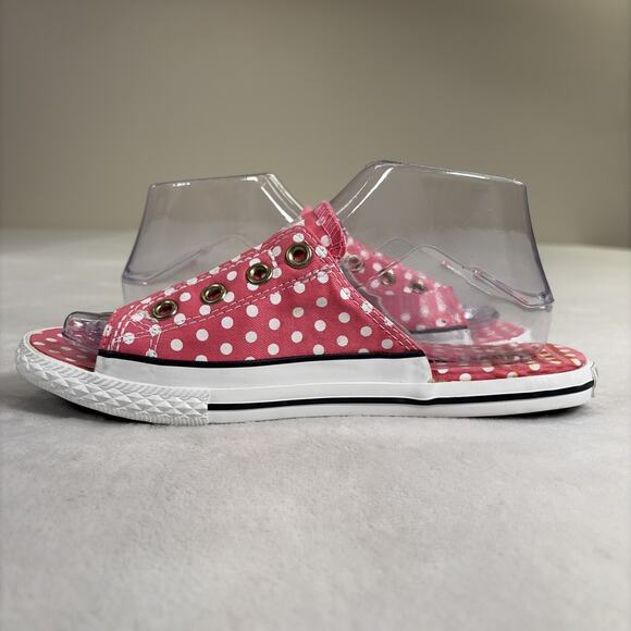 Converse All StarPink Polka Dot Canvas Cut Slides Sandals Women's 8 Men's 6 - Picture 8 of 15